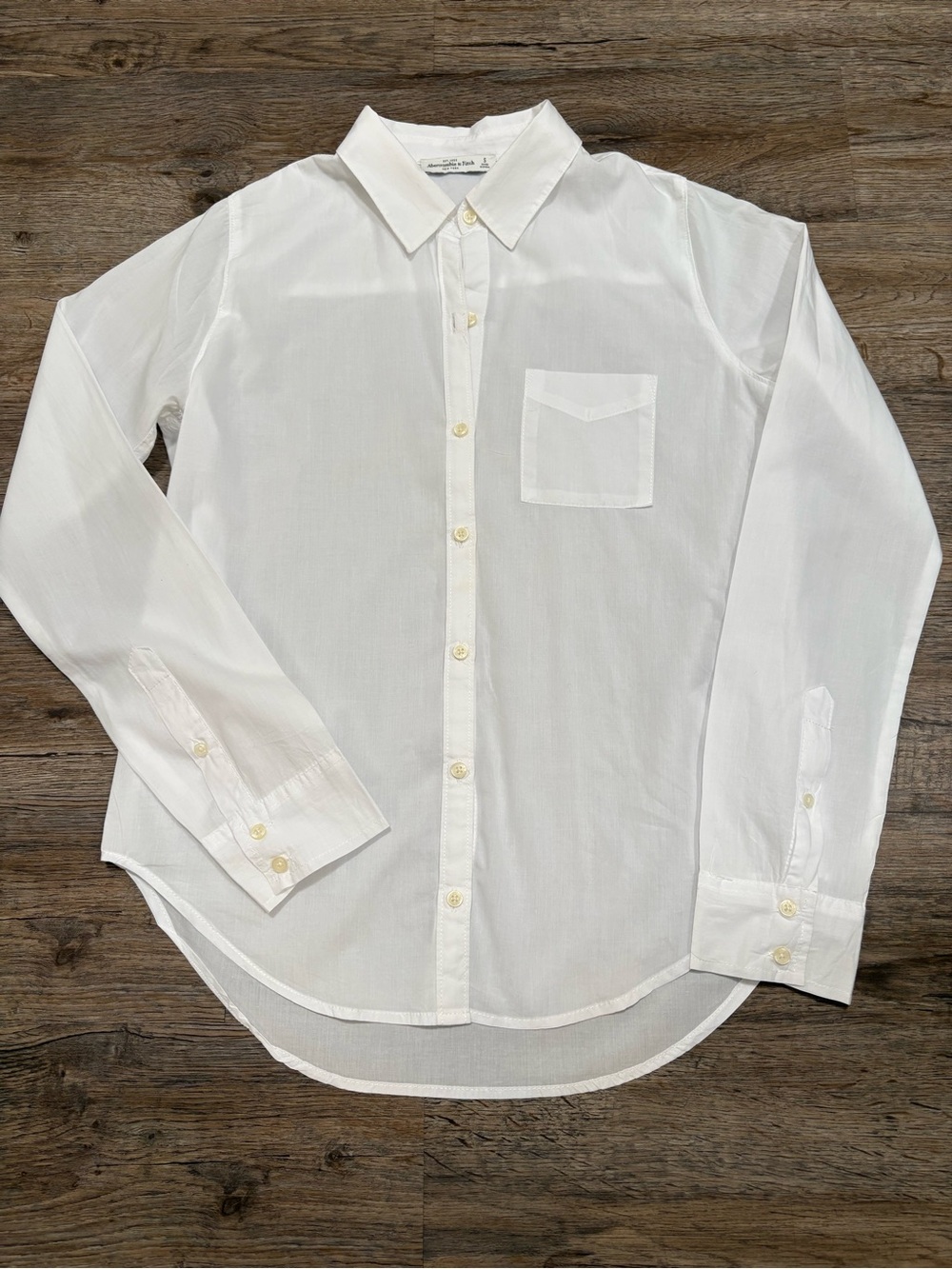 Abercrombie & Fitch White Long-Sleeve Button Shirt
